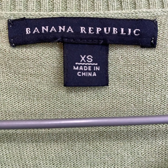 Banana Republic Green Silk Ruffle Front Cardigan XS - Picture 3 of 6